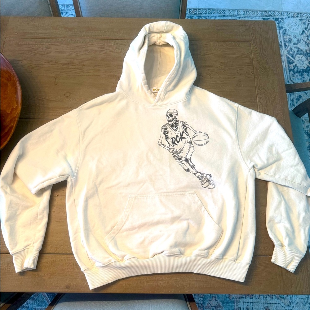 Rok White Graphic Hoodie